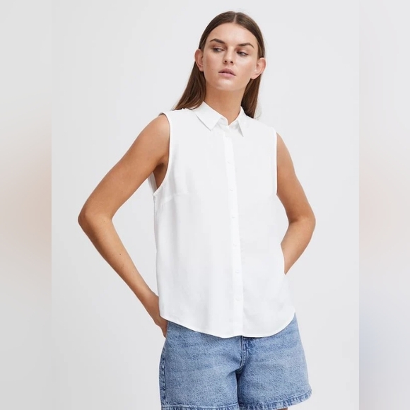 ICHI Ihmain Sleeveless Collared Top Shirt Blouse XS - Picture 1 of 16